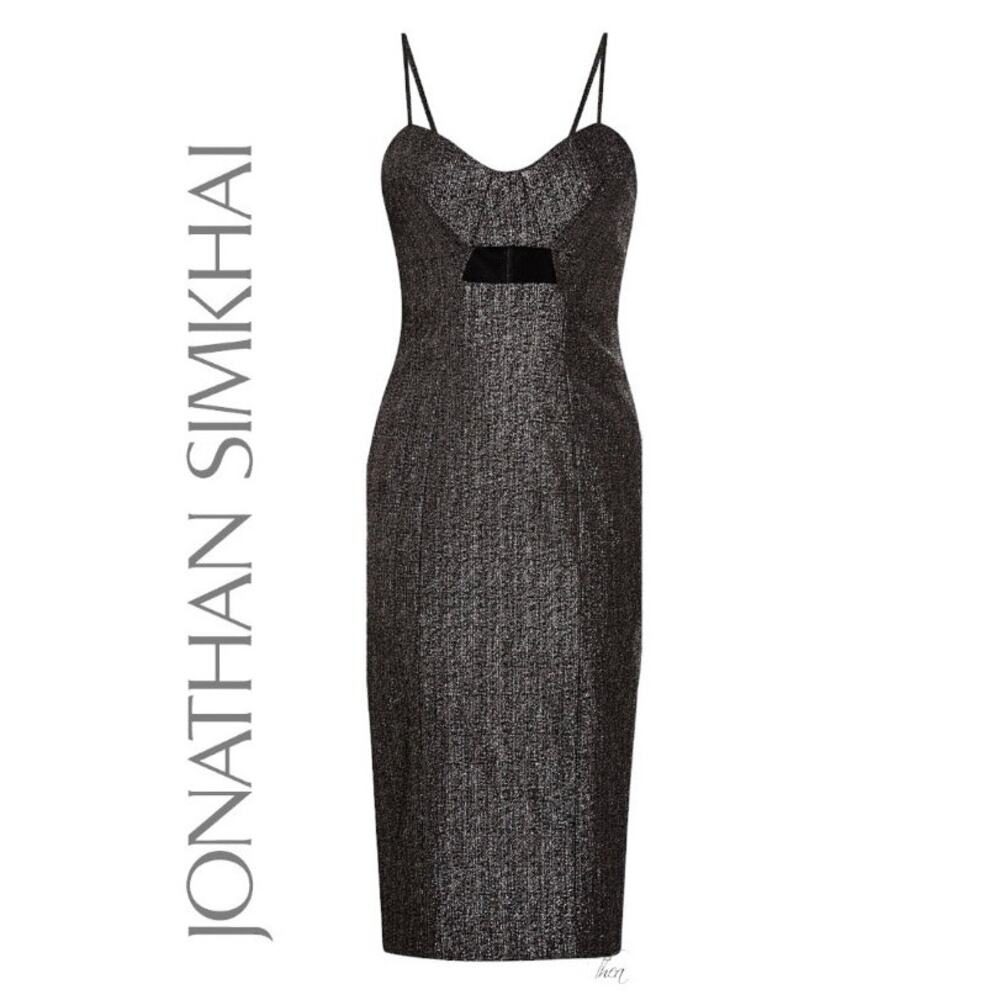 Jonathan Simkhai Metallic Cutout Jacquard Dress